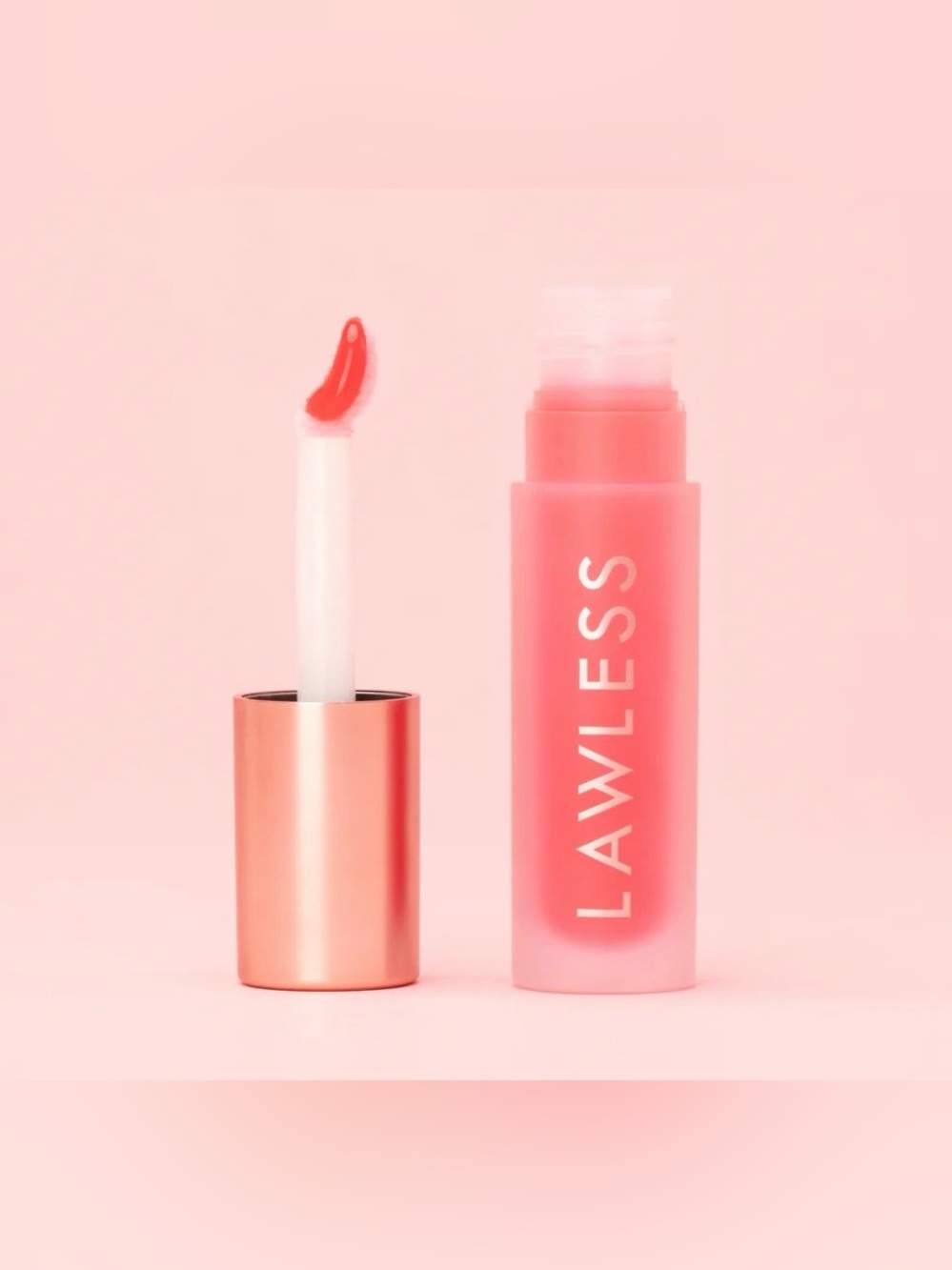 LAWLESS Coral Pink Lip Tint & Gloss Duo plumping